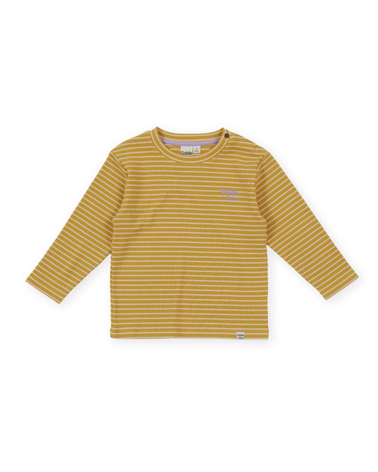 Goldie + Ace Essential Stripe Rib Long Sleeve Top Yellow
