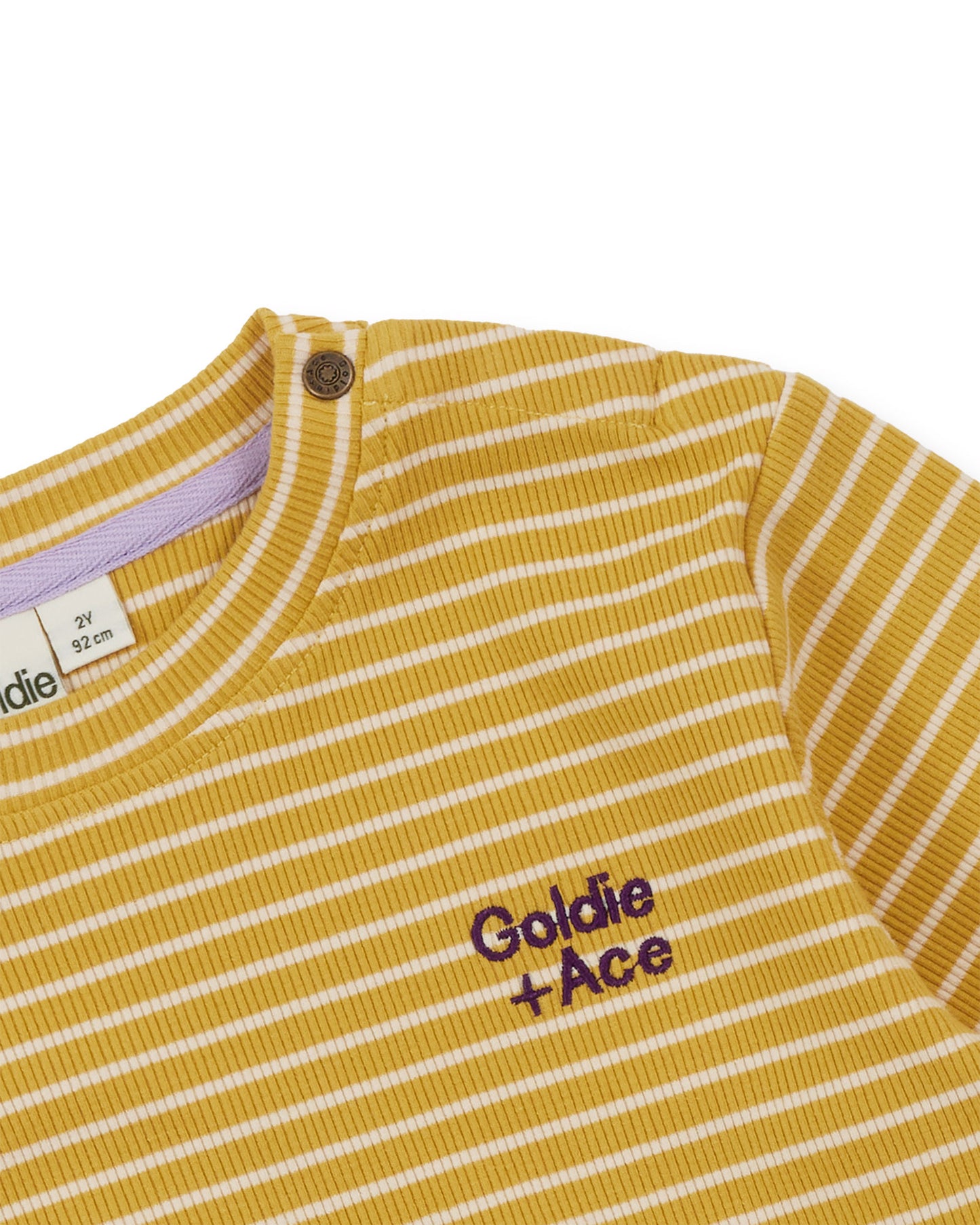 Goldie + Ace Essential Stripe Rib Long Sleeve Top Yellow