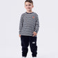 Goldie + Ace Essential Stripe Logo Long Sleeve Top Navy | Antique | White