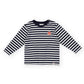 Goldie + Ace Essential Stripe Logo Long Sleeve Top Navy | Antique | White