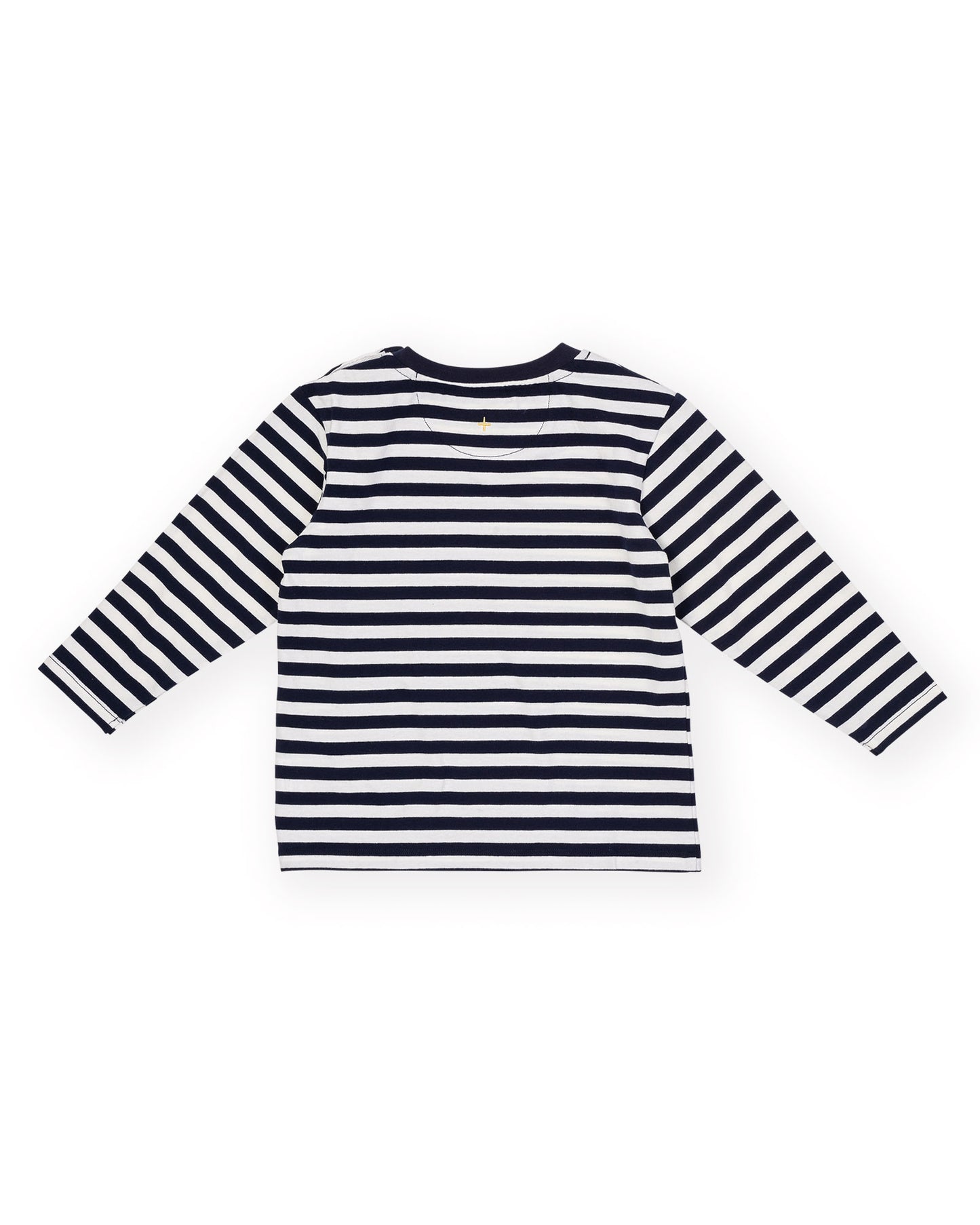Goldie + Ace Essential Stripe Logo Long Sleeve Top Navy | Antique | White