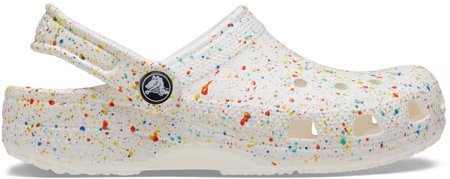 Crocs Classic Paint Splatter Clog Kids White/Multi