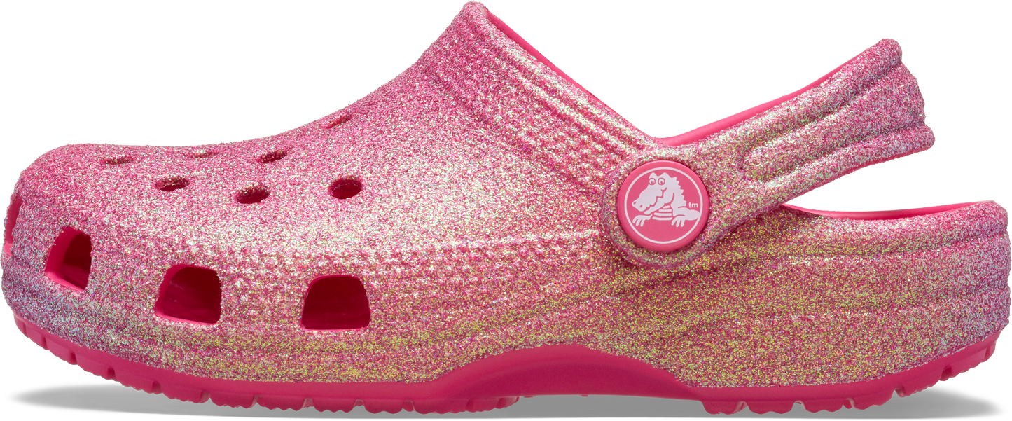 Crocs Classic Iridescent Glitter Clog Toddlers Dragon Fruit