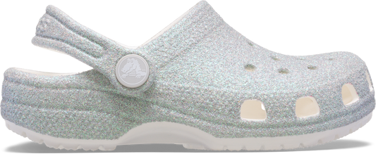 Crocs Classic Iridescent Glitter Clog Kids White