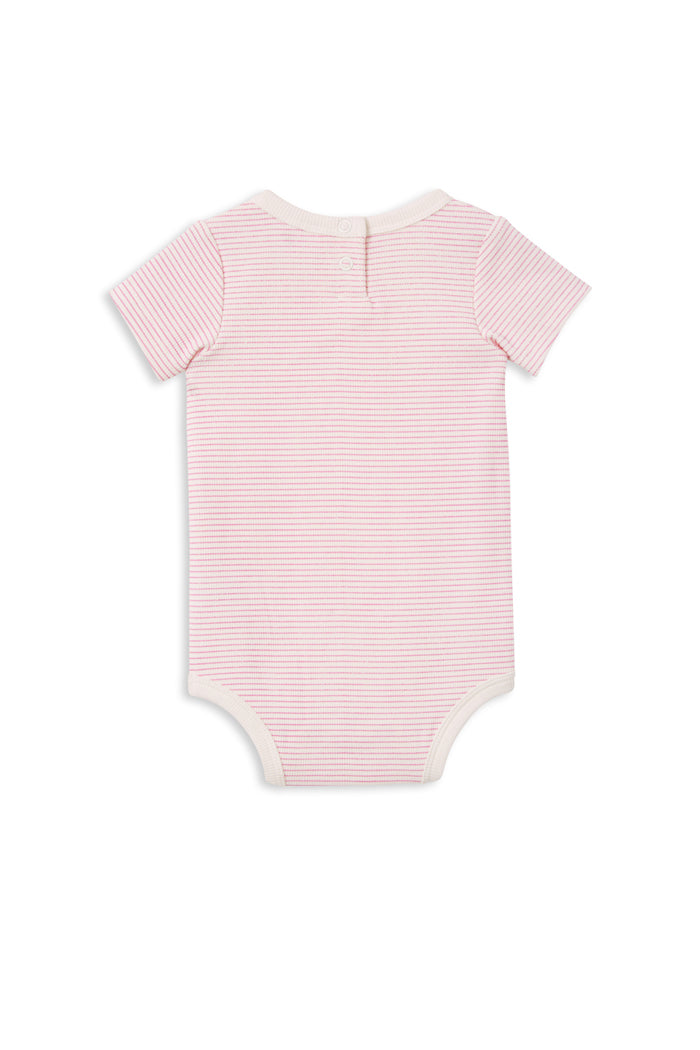 Milky Baby Pink Stripe Rib Bubbysuit