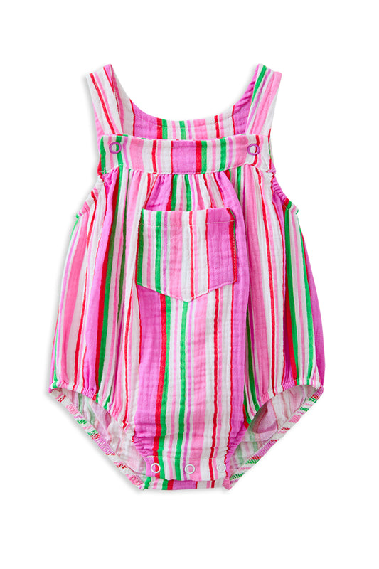 Milky Crinkle Stripe Playsuit