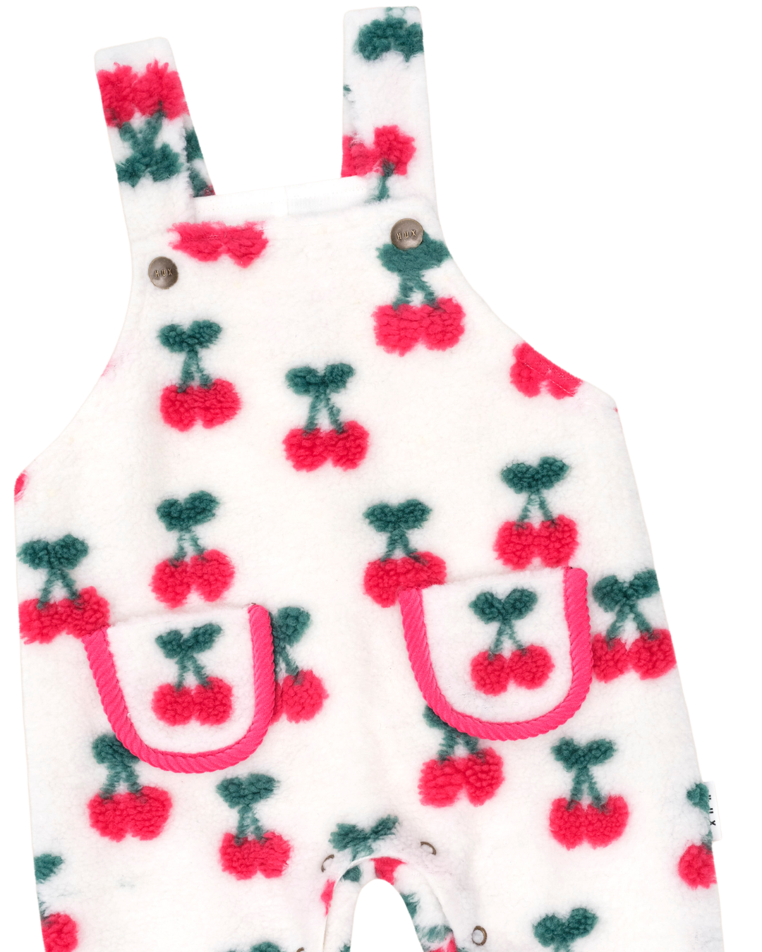 Huxbaby Very Cherry Sherpa Overalls