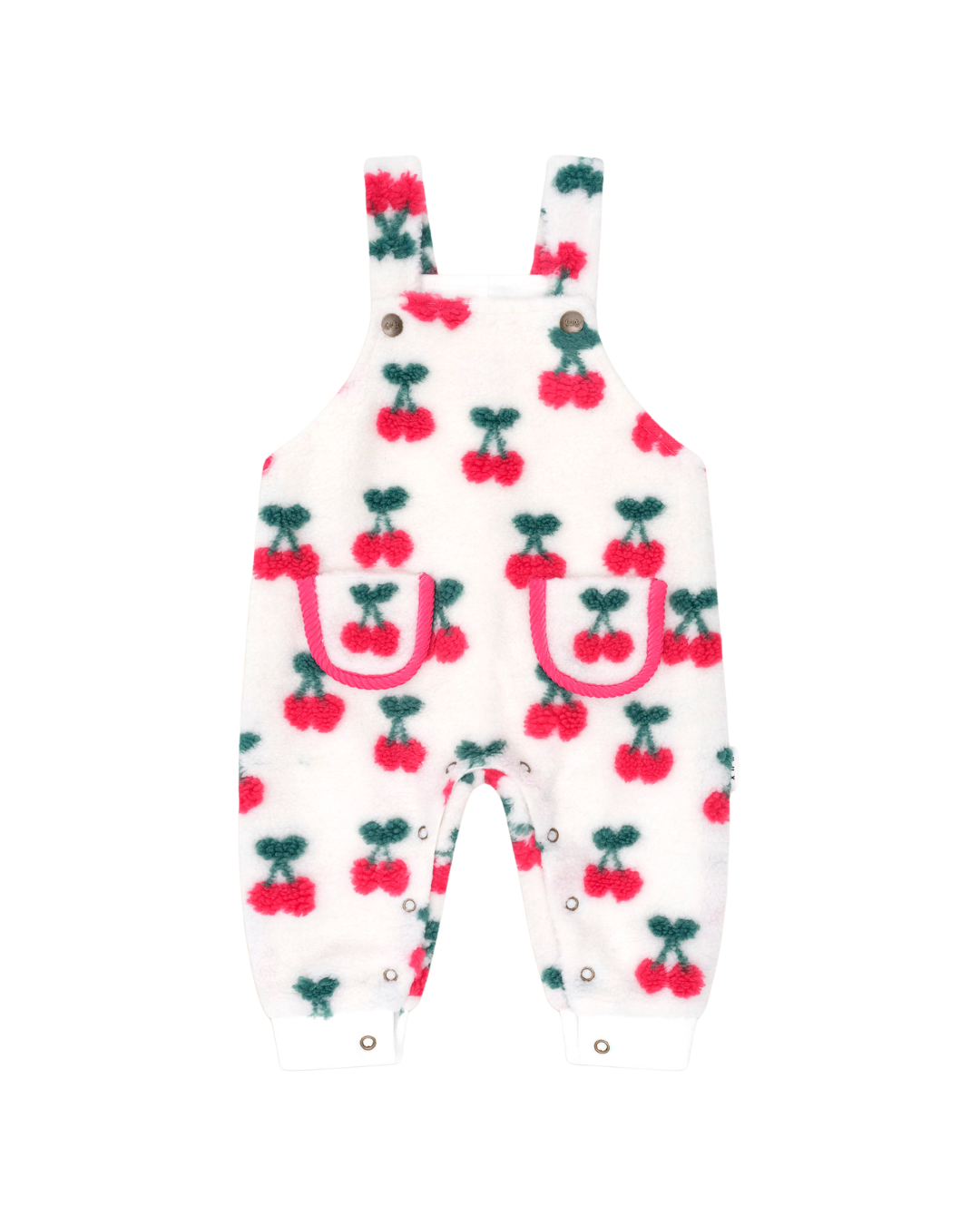 Huxbaby Very Cherry Sherpa Overalls