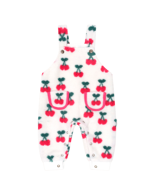 Huxbaby Very Cherry Sherpa Overalls