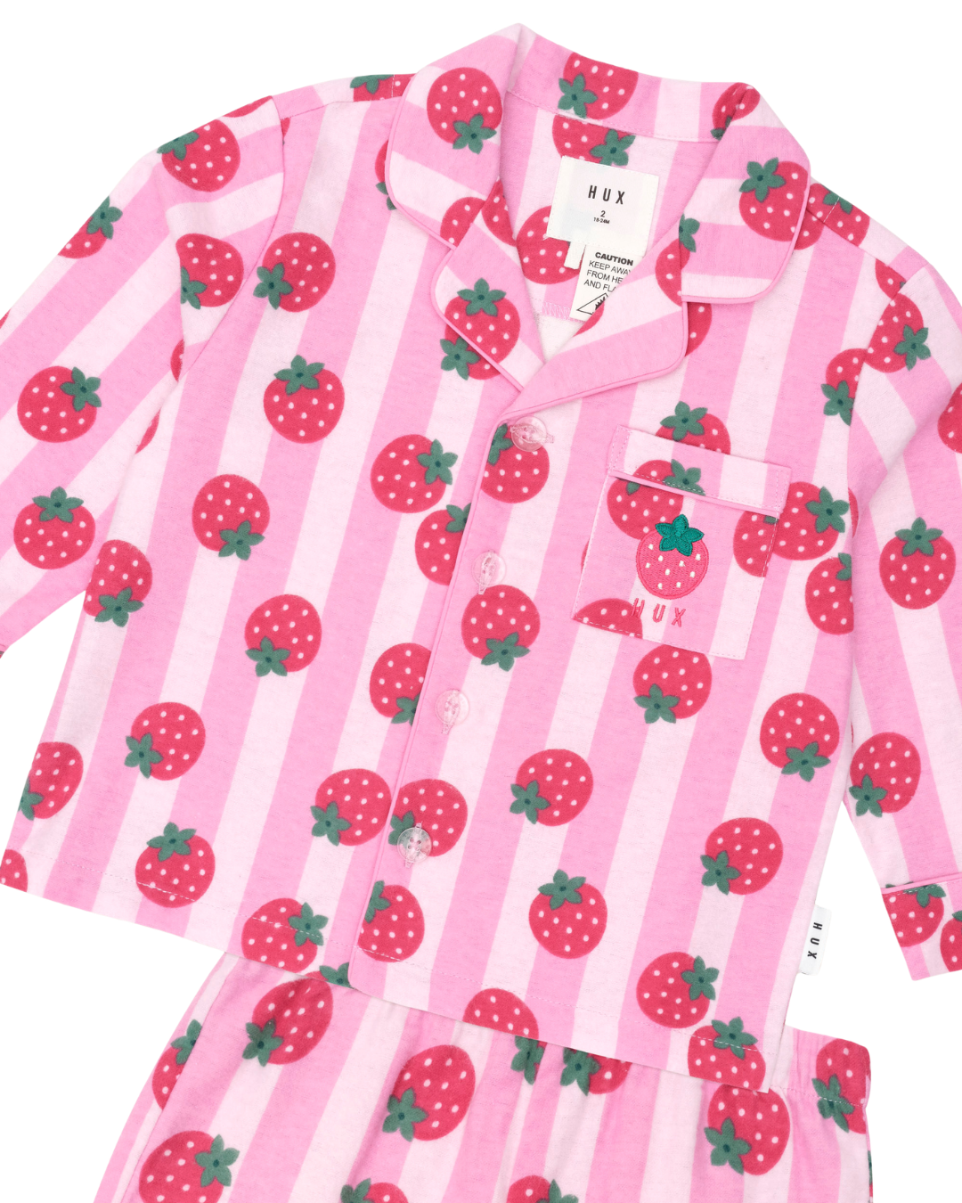 Huxbaby Strawberry Fields Forever Stripe Flannel PJ's
