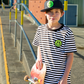 Band of Boys Black Striped Smiley Tee