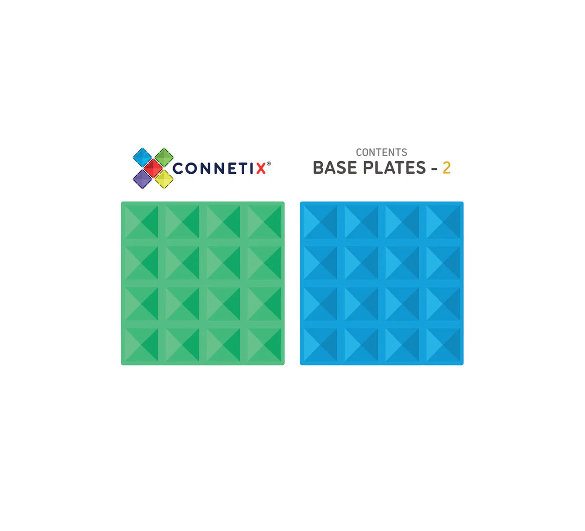 Connetix Base Plate Rainbow Blue and Green 2 pc