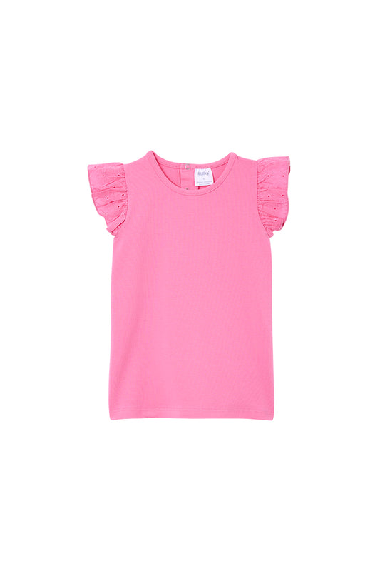 Milky Pink Sachet Broderie Frill Tee