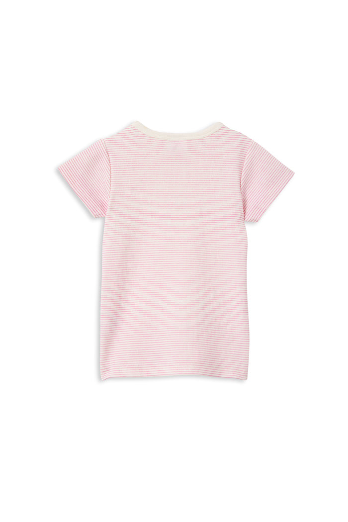 Milky Pink Stripe Rib Tee