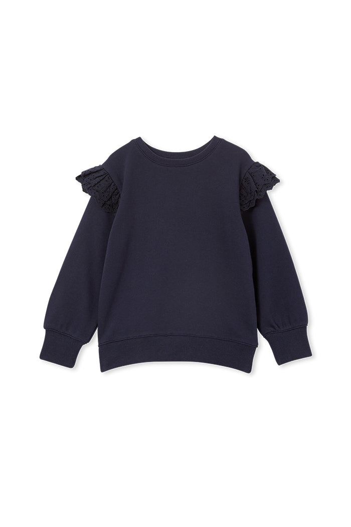 Milky Navy Detail Sweat