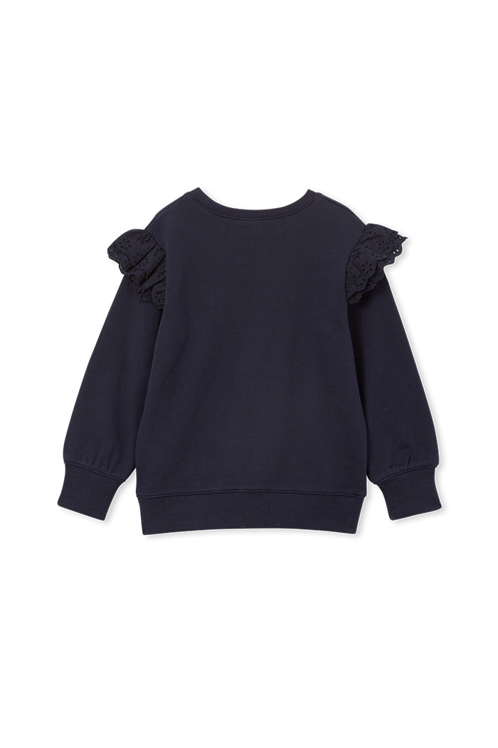 Milky Navy Detail Sweat