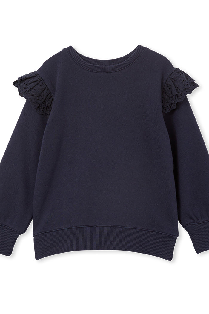 Milky Navy Detail Sweat