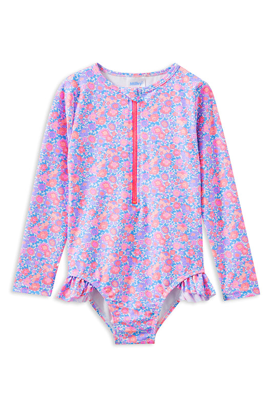 Milky Pretty Posy Long Sleeve Swimsuit