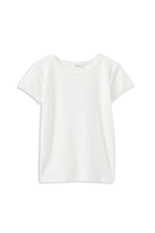 Milky White Rib Tee