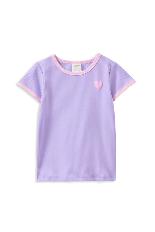 Milky Lavender Rib Tee