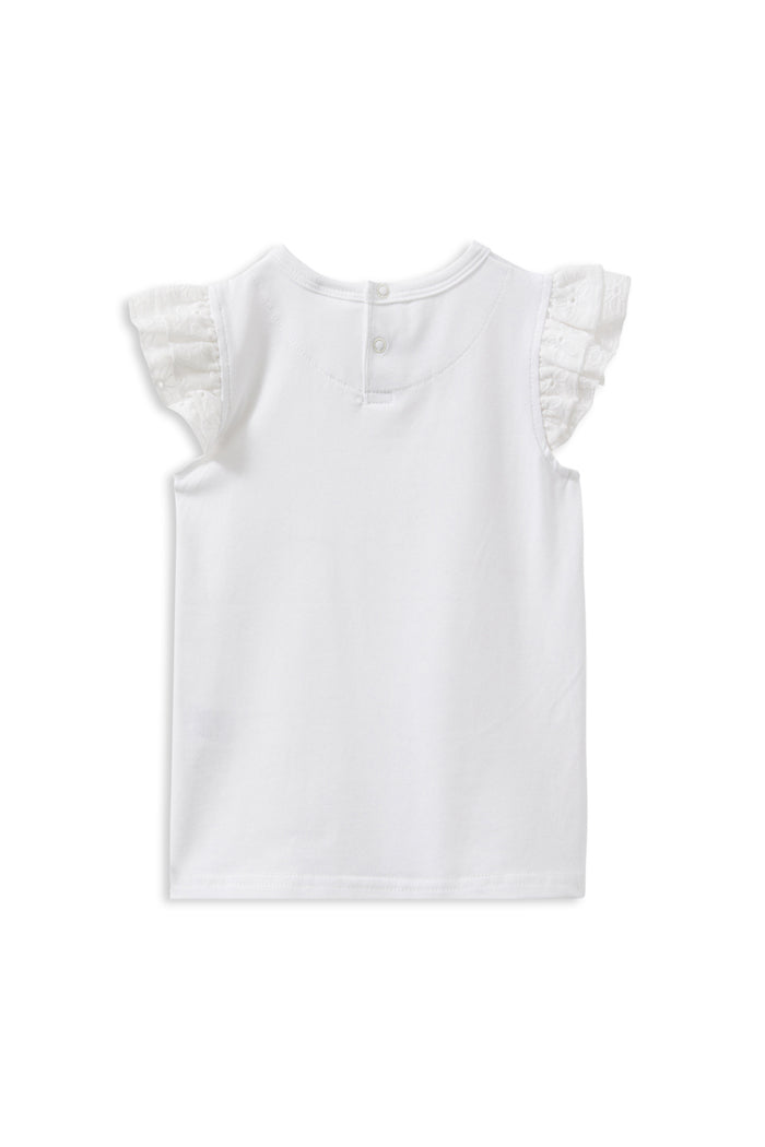 Milky White Broderie Frill Tee