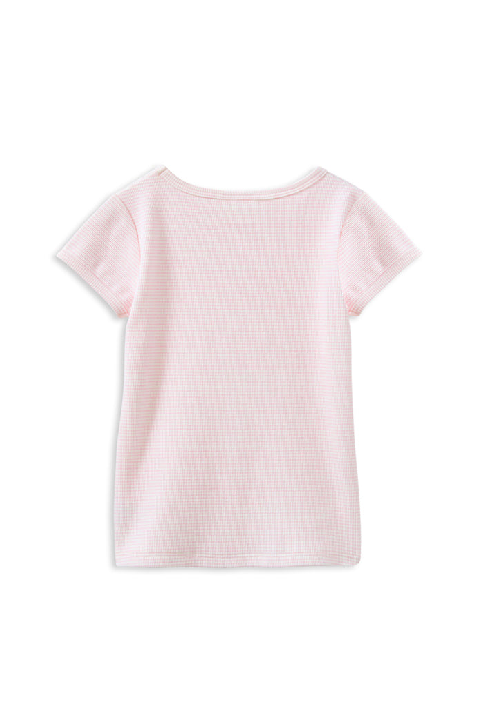 Milky Pink Stripe Rib Tee