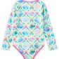 Milky Aloha Long Sleeve Swimsuit