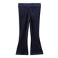 Milky Navy Velour Flares