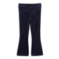 Milky Navy Velour Flares