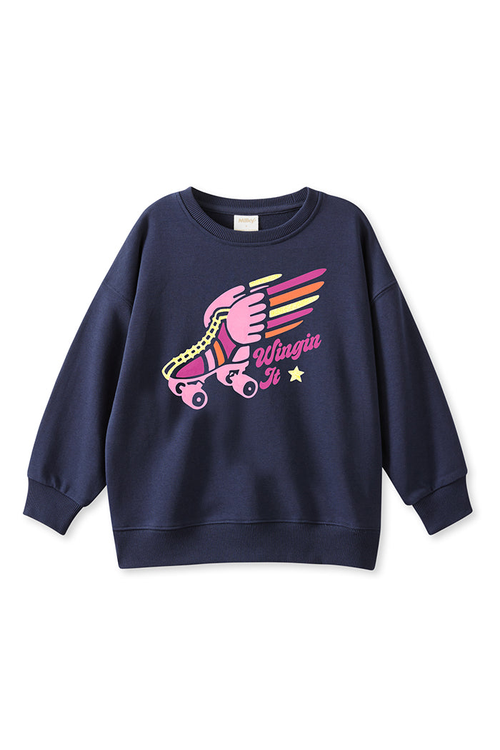 Milky Wingin It Sweat Indigo Blue