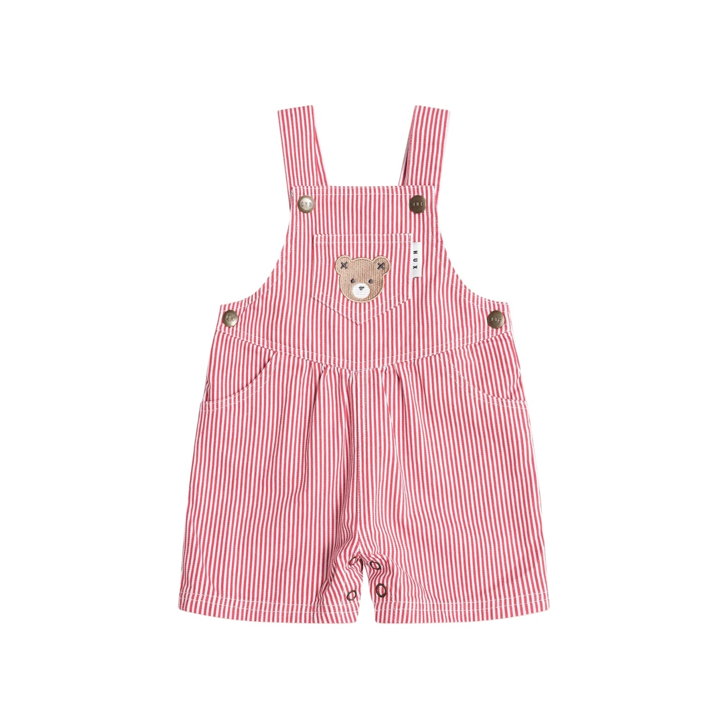 Huxbaby Chill Red Stripe Short Overalls