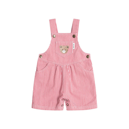 Huxbaby Chill Red Stripe Short Overalls