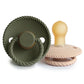Frigg Rope Natural Rubber Pacifiers Croissant | Olive