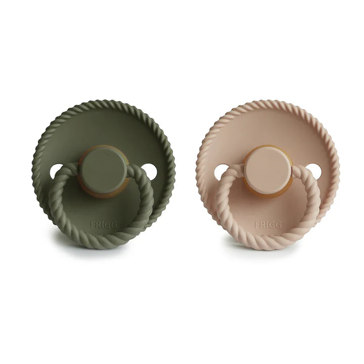 Frigg Rope Natural Rubber Pacifiers Croissant | Olive
