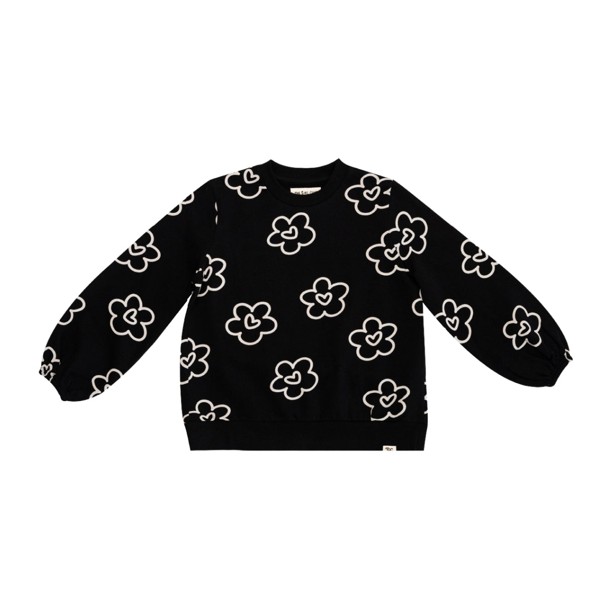 The Girl Club Flower Heart Crew Black