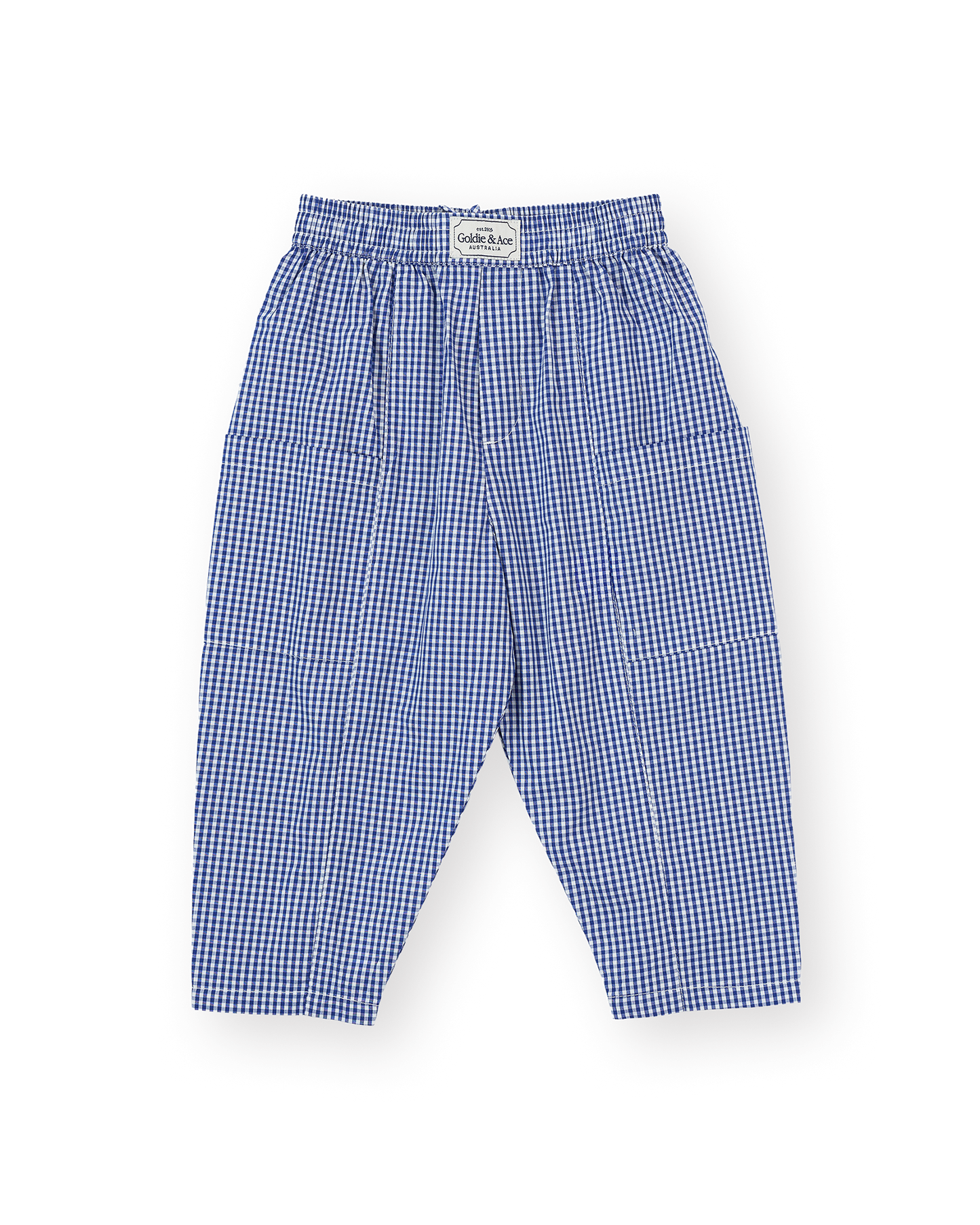 Goldie + Ace Lightweight Check Kit Pocket Pant Blue