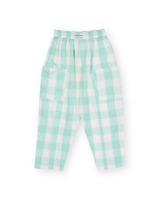 Goldie + Ace Lightweight Gingham Kit Pocket Pant Green