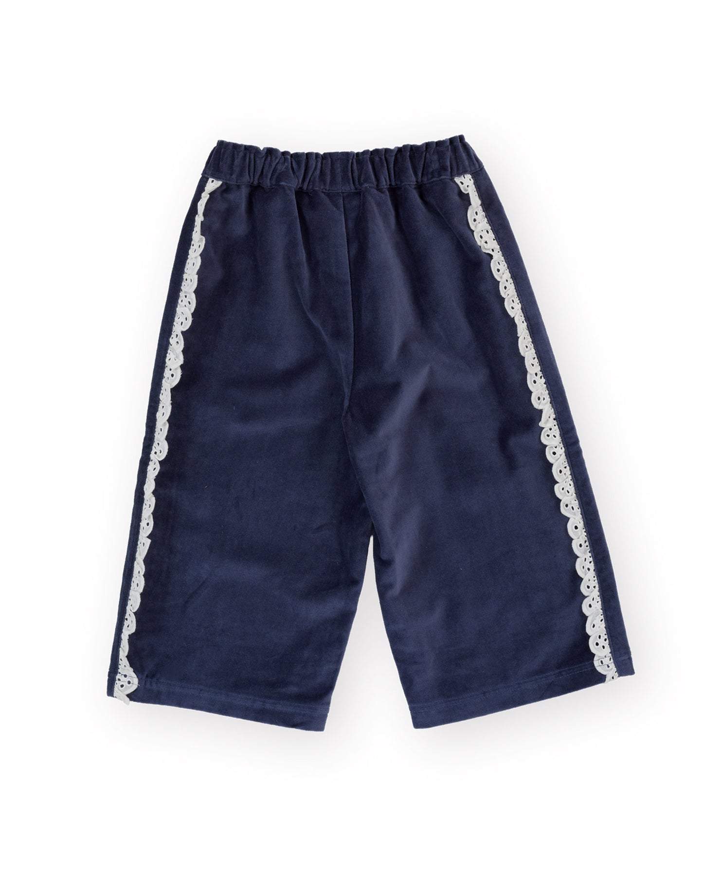 Goldie + Ace Velour Broderie Wide Leg Pant Navy