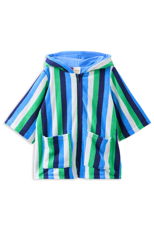 Milky Stripe Terry Towelling Cover Up