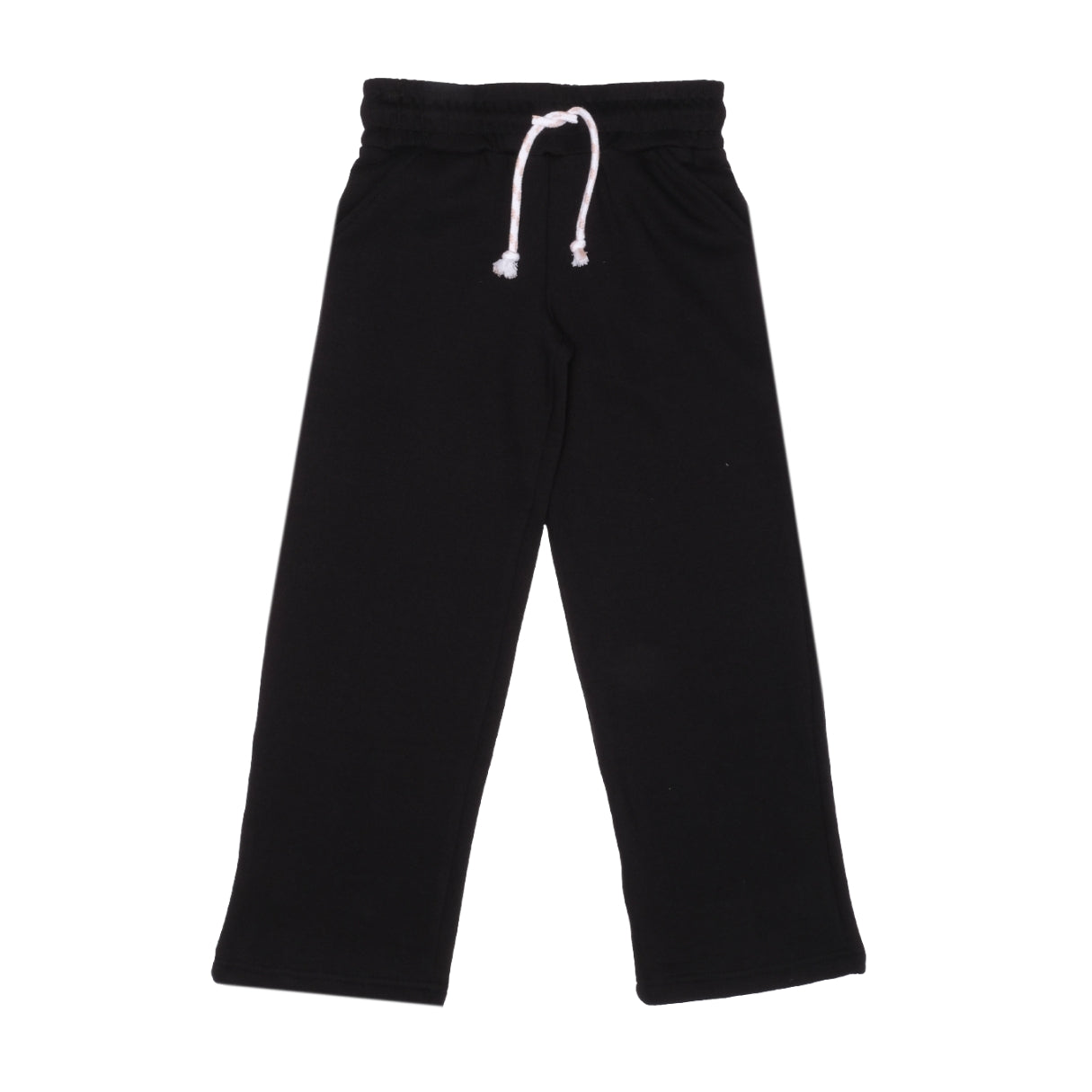 The Girl Club Wide Leg Fleece Lounge Pants Black