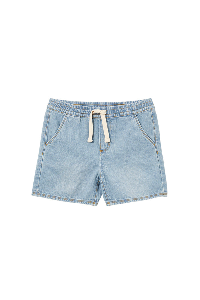 Milky Light Wash Denim Short