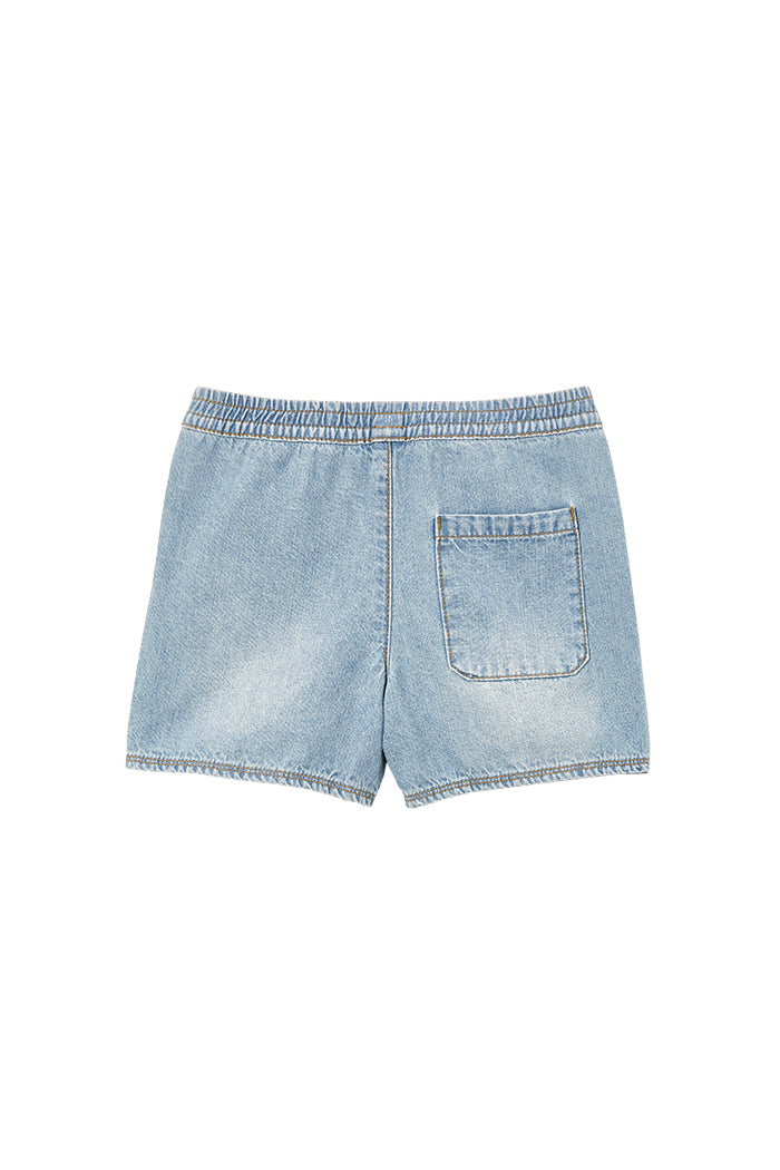 Milky Light Wash Denim Short