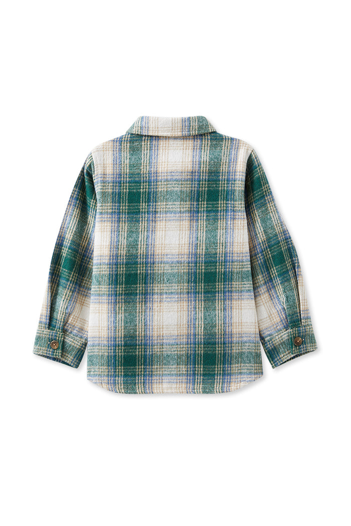 Milky Green Blue Check Overshirt