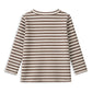 Milky Latte Stripe Henley Long Sleeve Tee