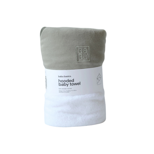 Babu Terry Hooded Towel Sage