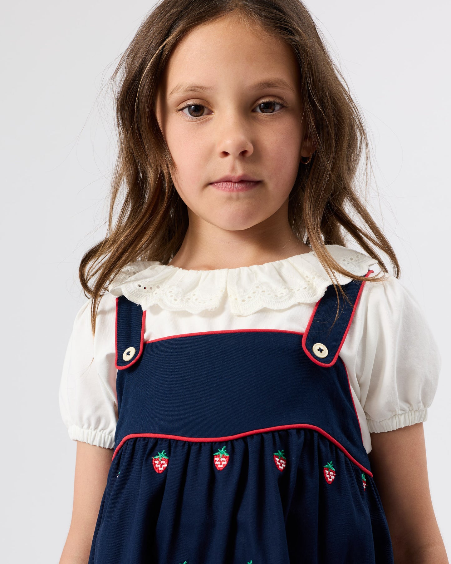 Goldie + Ace Mini Strawberry Embroidered Dress