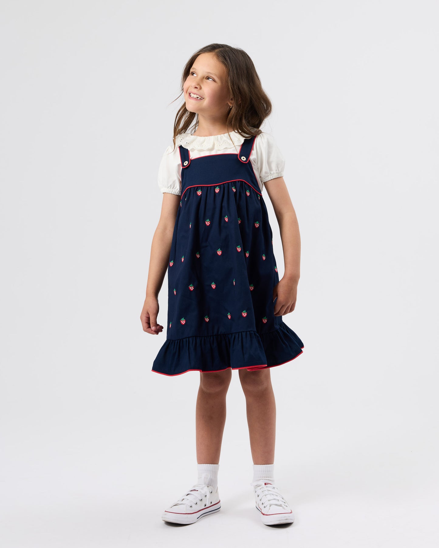 Goldie + Ace Mini Strawberry Embroidered Dress