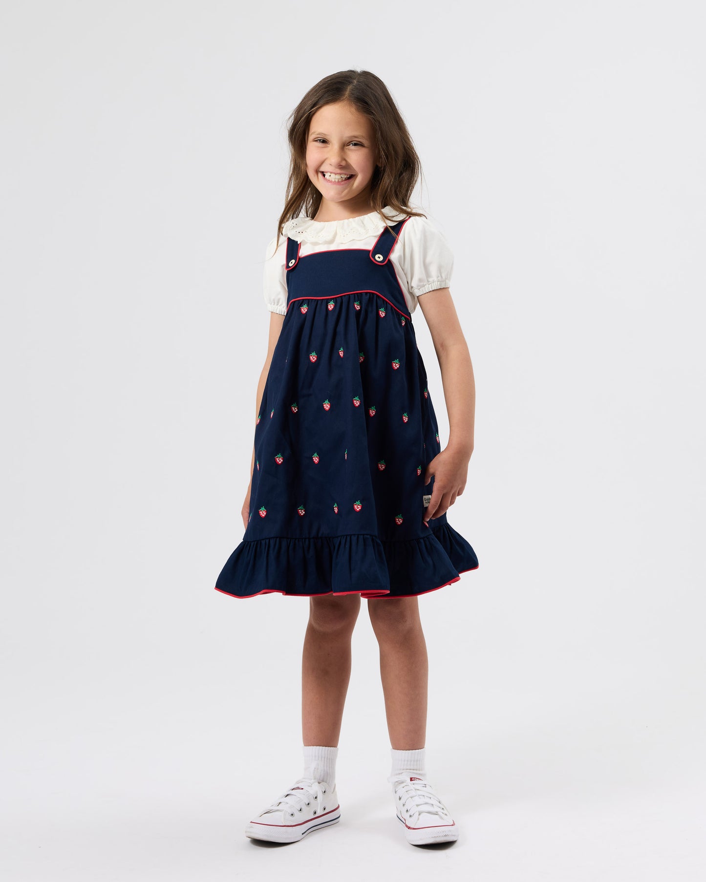 Goldie + Ace Mini Strawberry Embroidered Dress