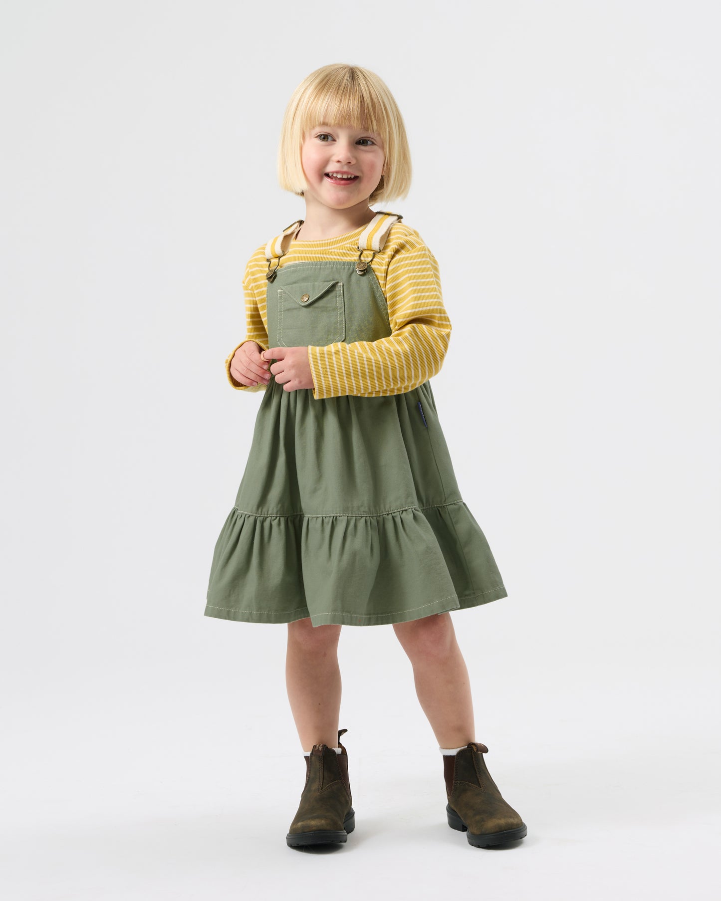 Goldie + Ace Essential Stripe Rib Long Sleeve Top Yellow