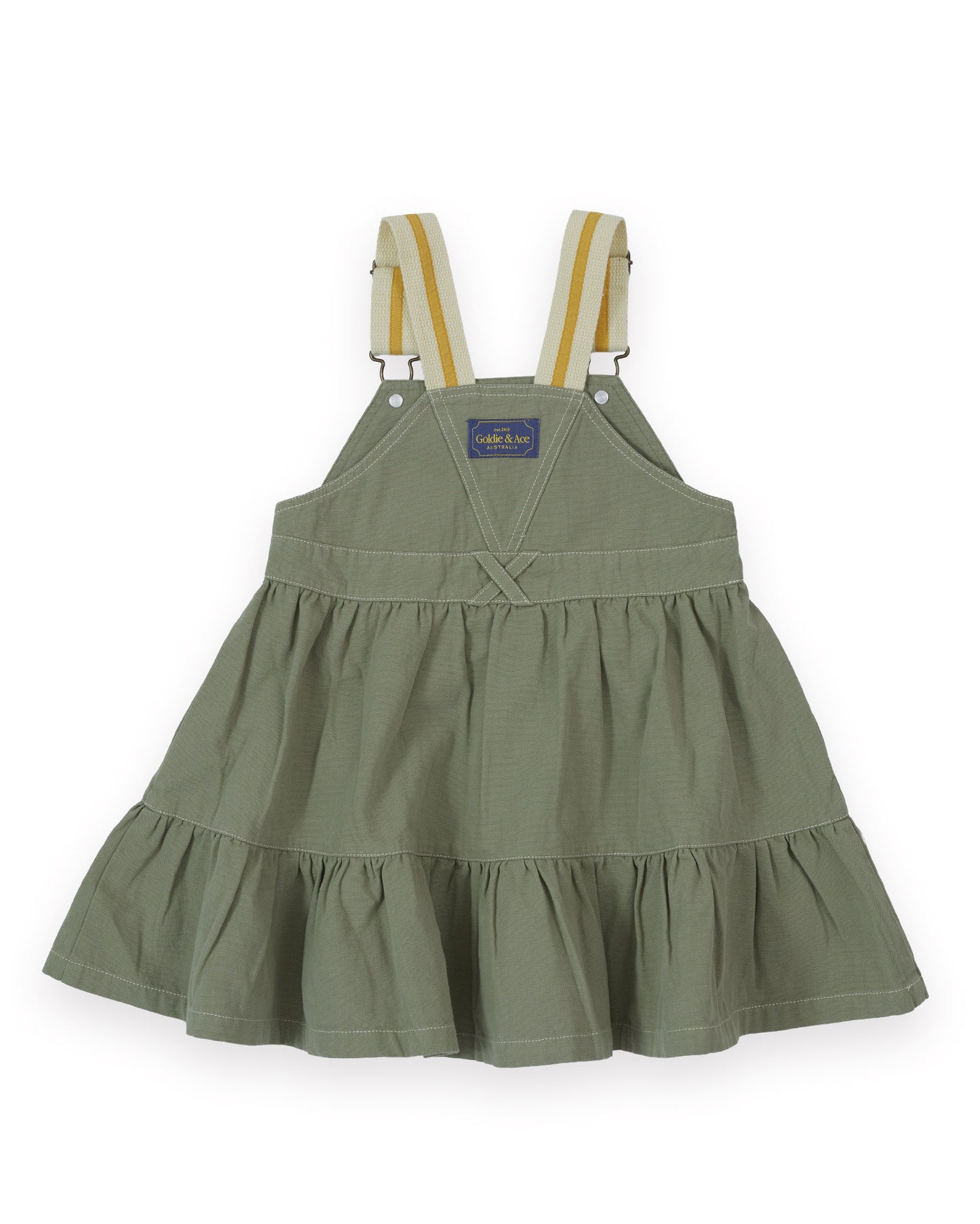 Goldie + Ace Carpenter Utility Pinafore Dress Sage